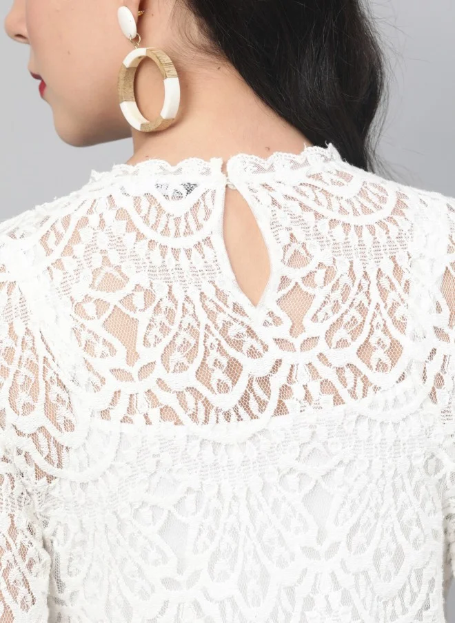 STREET 9 White Lace Top for Women