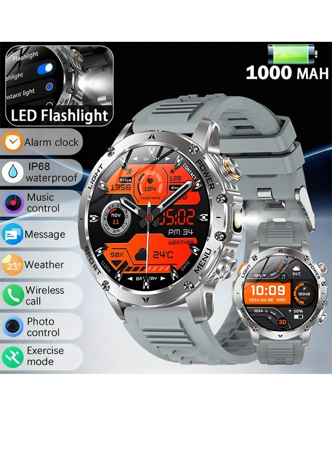 RollsTimi  Men's Bluetooth Smart Watch, 1000mAh Large-Capacity Long-Lasting Battery, 1.7-Inch HD High-Definition Full-Touch Large Screen, LED Side Lighting, Multiple Sports Modes, Magnetic Charging, DIY Personalized Watch Face, Message Notifications, Multiple Languages Available RT AK87 - Image 1