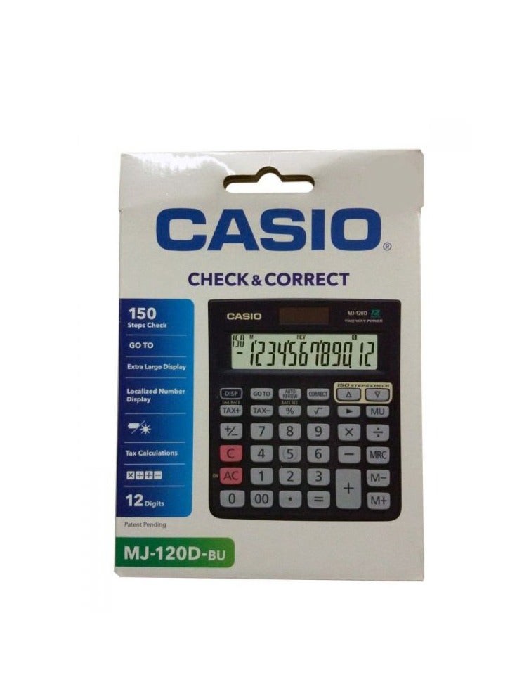 كاسيو آلة حاسبة MJ-120DPLUSBKWADPW Plus-BU Check باللون الأسود/الوردي/الأبيض - Image 3