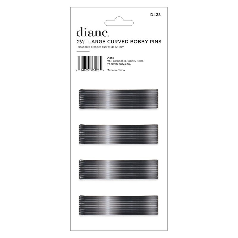 Diane Curved Hair Bobby Pins for Women â€“ Bulk Pack of 40 Large 2.5â€ Bobby Pins - Black, Curved Flat Design with Ball Tips, D428 - Image 5