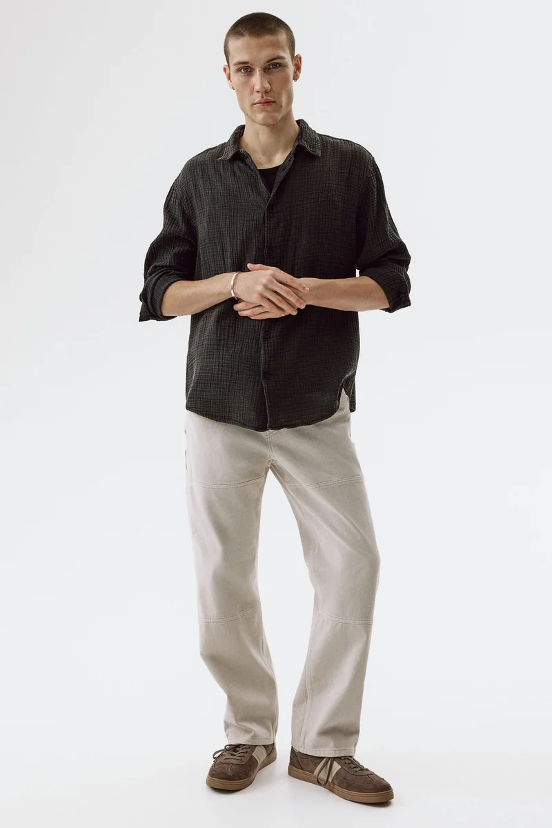 H&M Regular Fit Cotton muslin shirt