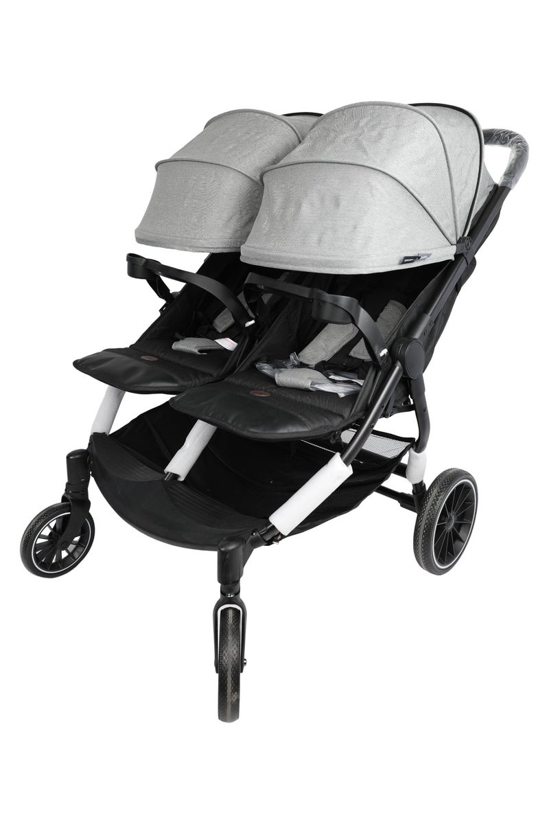 Double stroller (for two children) - comfortable and safe design with double canopies - Image 3