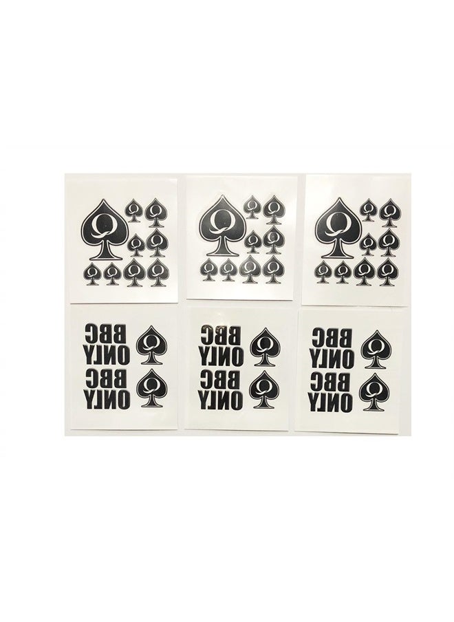 SpadesCastle - 39 Piece Quees of Spades BBC Only Temporary Tattoo Set - 6 Sheets - Image 1