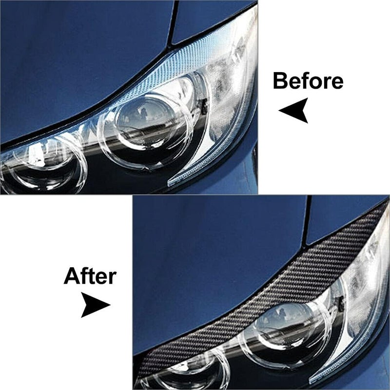 QASULER Carbon Fiber Headlight Eyelid Trim for BMW E90 E91 - Image 5