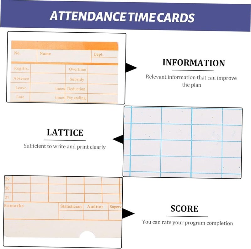 Angoily 100 Sheets Double Sided Weekly Office Attendance Cards For Employee Tracking - Image 5