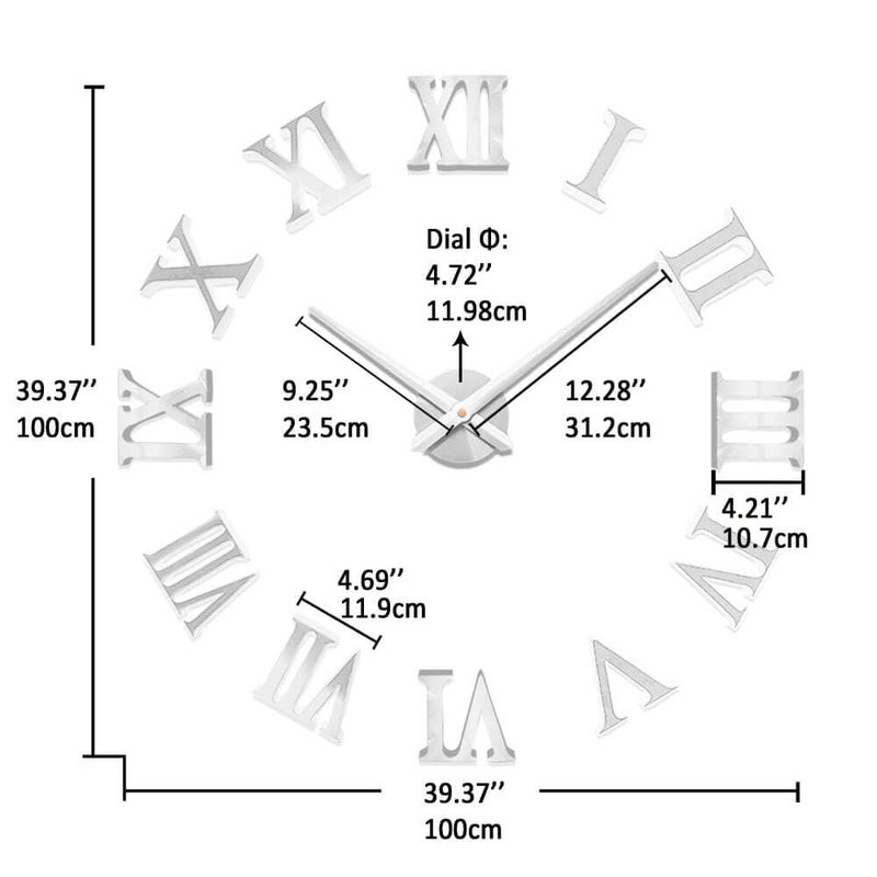 VANGOLD Wall Clock 26"~39",Super Long Warranty 90 Days, Free Replacement Quality Problems;Noble Stylish Oversized Numeral Modern Home for Living Room,Kitchen,Farmhouse,Fireplace(Mirror Silver) - Image 3