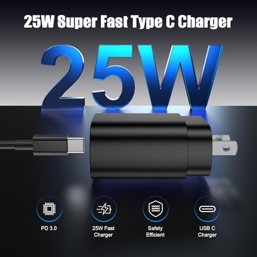 Essri 2Pack 25W USB C Charger for Samsung Galaxy S24 Ultra, Super Quite Fast Charging Type C Block with 3FT C to C Cord for Samsung Galaxy Tab S9 S8 S23 Ultra S22 Ultra S23 S22+ S22 S21 Note 10 Plus 20 - Image 2