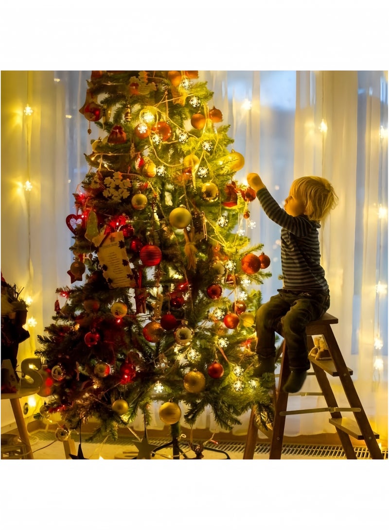 جيجيرو سلسلة أضواء ندفة الثلج لعيد الميلاد، 6 أمتار 40 مصباح ليد مع وضعين لأضواء عيد الميلاد، أضواء زينة شجرة عيد الميلاد، سلسلة أضواء شجرة عيد الميلاد، زينة معلقة لشجرة عيد الميلاد، أبيض دافئ - Image 5