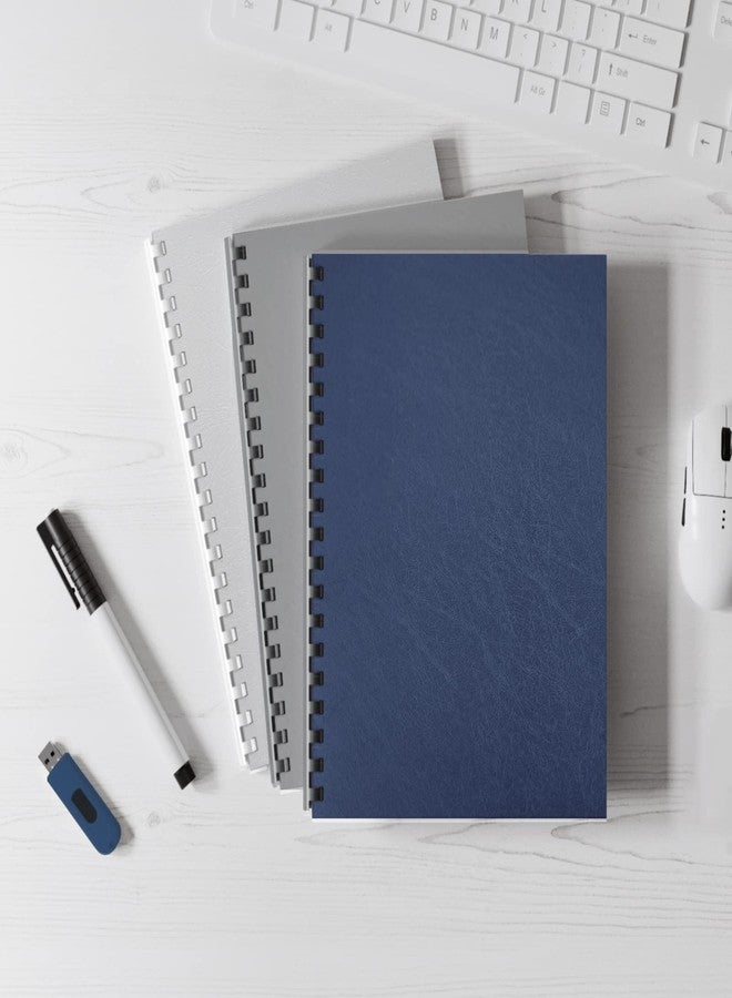 Binditek 50 Pack 16 Mil Leather-Textured Heavyduty Polycovers, Letter Size, Plastic Binding Presentation Back Covers, 8-1/2 x 11 Inches, Square Corner, Unpunched, Navy, Back to School - Image 3