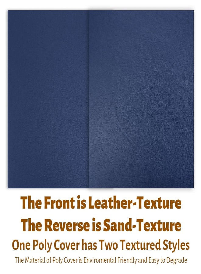 Binditek 50 Pack 16 Mil Leather-Textured Heavyduty Polycovers, Letter Size, Plastic Binding Presentation Back Covers, 8-1/2 x 11 Inches, Square Corner, Unpunched, Navy, Back to School - Image 2