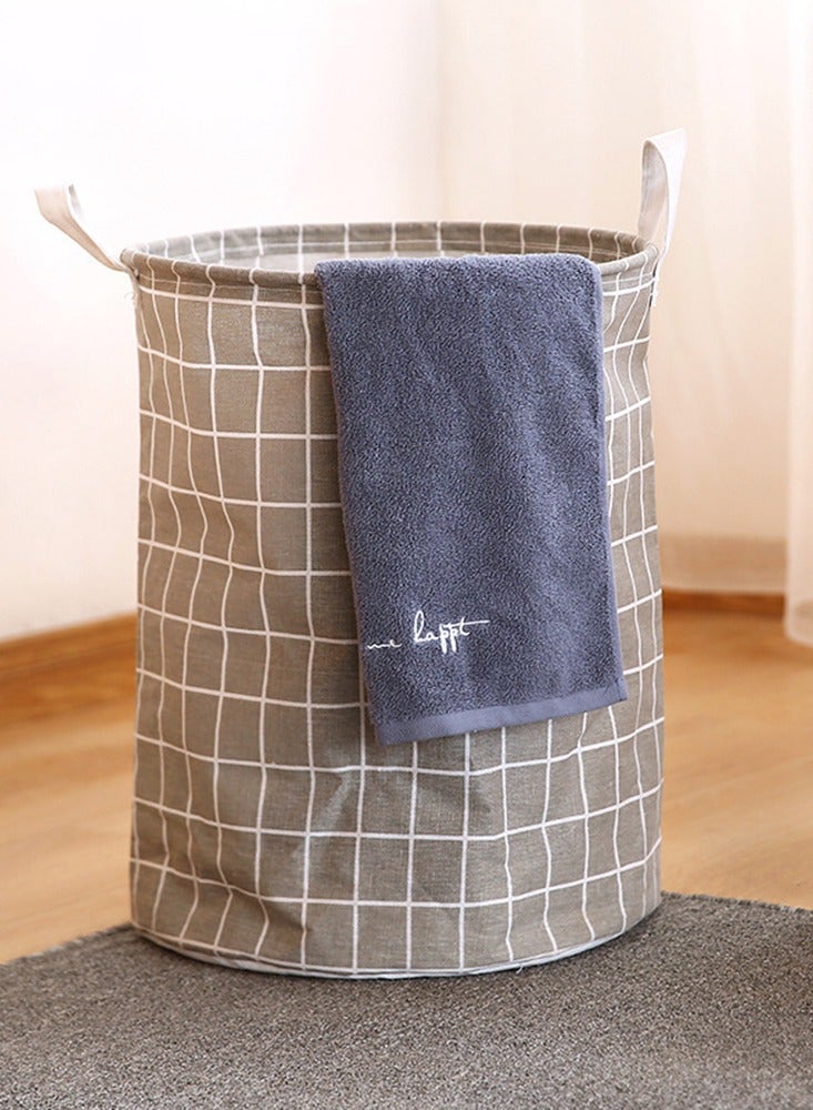 Black Grid Foldable Laundry Basket With Handle Bathroom Cloth Storage Bag Multifunction Lightweight Kids Toy Organizer  - Image 2