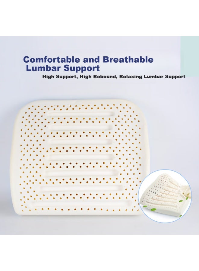 Hengxiangmeng Latex Car Lumbar Support Cushion, Back Support Pad, Seat Backrest, Waist Pillow, Long-sitting Aid, Car-mounted Driver's Seat Cushio - Image 2