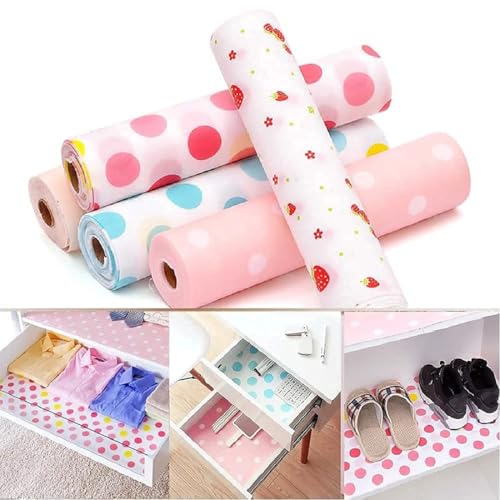 Divinext Anti Slip PVC Waterproof Place Mat for Kitchen Cupboard Liners, Refrigerator, Table Drawer Mat, 30 X 300 cm, Multi Color - Image 1