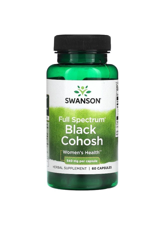 SWANSON سوانسون، بلاك كوهوش كامل الطيف، 540 ملغ، 60 كبسولة - Image 1