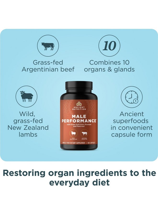 Ancient Nutrition Organ Supplements for Men, Grass-Fed and Wild Organ Complex Capsules, Liver, Prostate, Pancreas Supports Male Performance, Healthy Aging, 180 Ct - Image 3