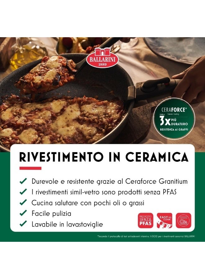 Ballarini Torre Frying Pan Set, 20 + 28 cm, Ceramic Coating, Optimised for Induction, Removable Handle, Aluminium - Image 4