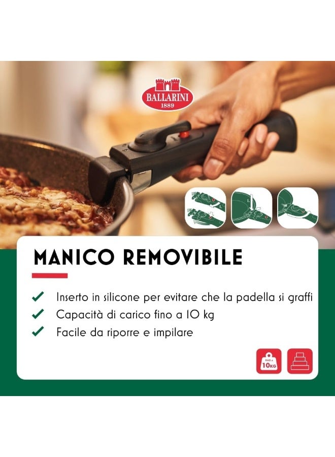 Ballarini Torre Frying Pan Set, 20 + 28 cm, Ceramic Coating, Optimised for Induction, Removable Handle, Aluminium - Image 3