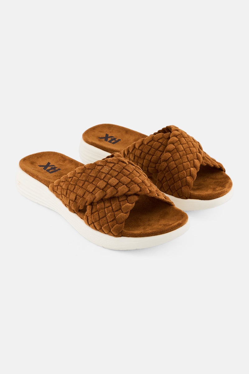 Xti Women Slip On Slippers, Brown - Image 1