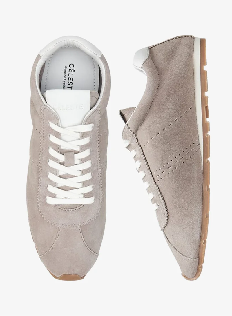 سيليست سنيكرز نسائي جلدي بكاحل مع إغلاق برباط