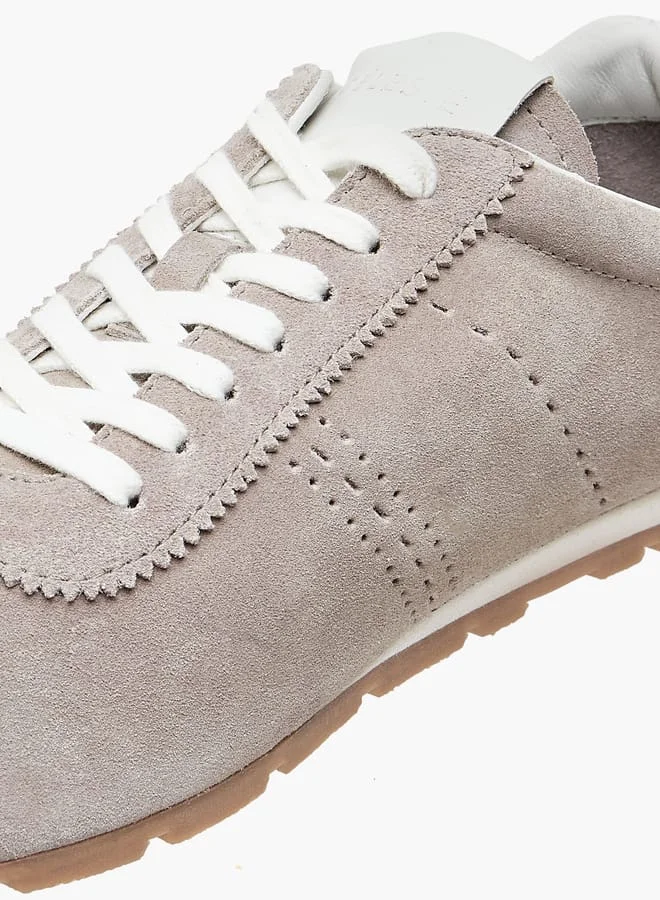 Celeste Women Leather Ankle Sneakers With Lace-Up Closure