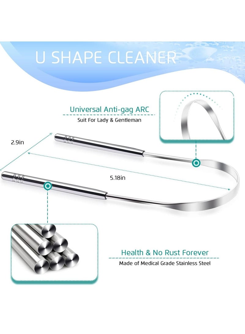 Tongue Scraper Stainless Steel Tongue Cleaners 4 Count - Image 3