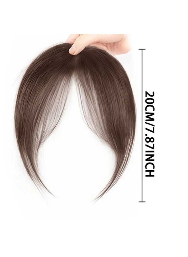 Black Clip On Straight Synthetic Bangs Wig 2pcs Adjustable Heat Resistant Hair - Image 3