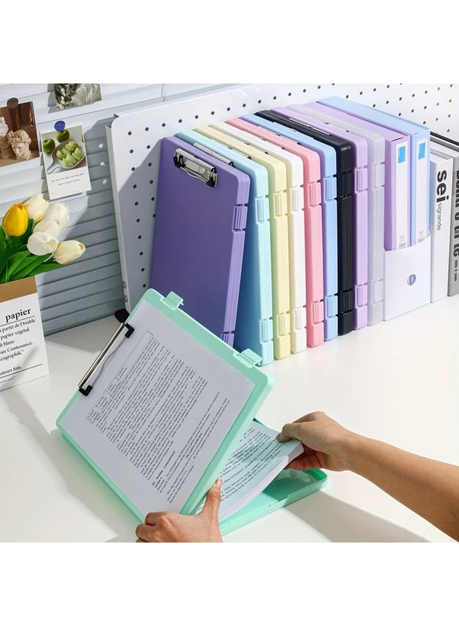 Purple 2 in 1 Multifunctional Storage Writing Board Clip A4 Folder Organizer With 10 Colors Large Capacity - Image 1