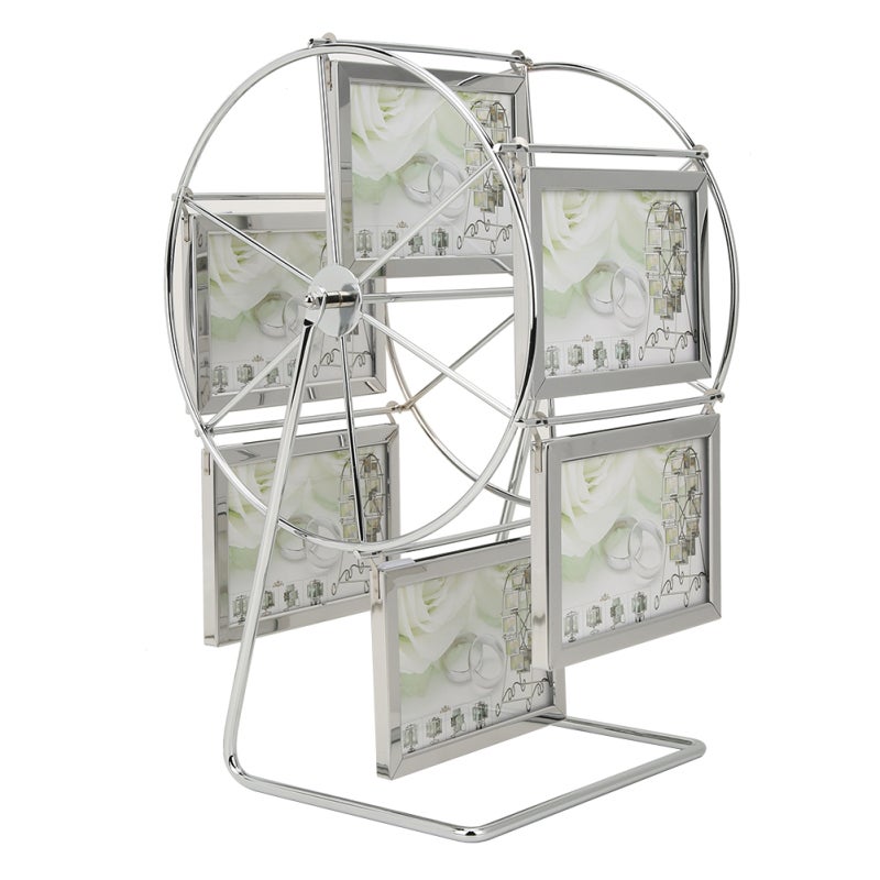 Rotating Photo Frame 360 Degree Rotation Stylish Metal Picture Frame - Durable Sturdy Structure Tabletop Photo Display for Wedding Photography Studio Decor - Image 1