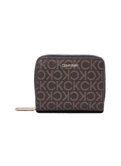 CALVIN KLEIN Women's Recycled Zip Around Logo Wallet, Brown  - Image 1