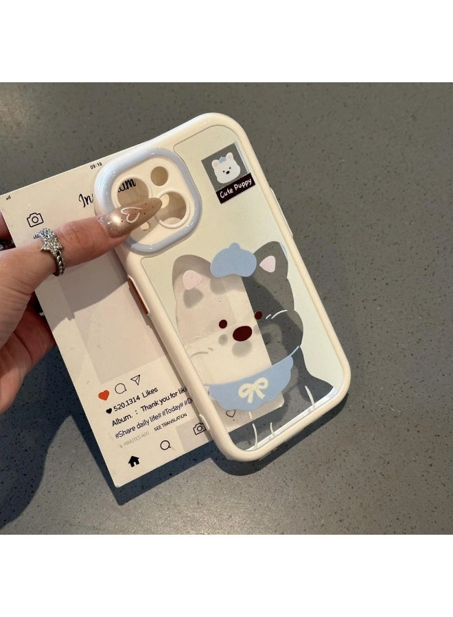 NIBEMINENT Hollow Puppy Protective TPU Case Cover For iPhone 15 Pro, White