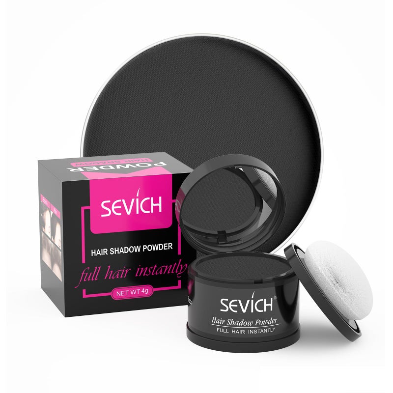 Sevich Hairline Powder,Instantly Conceals Hair Loss, Root Touch up Powder, Hair Shadow Toppers for Women & Men, Touch Up for Thinning Gray Hair, Windproof & Sweatproof,Black - Image 1