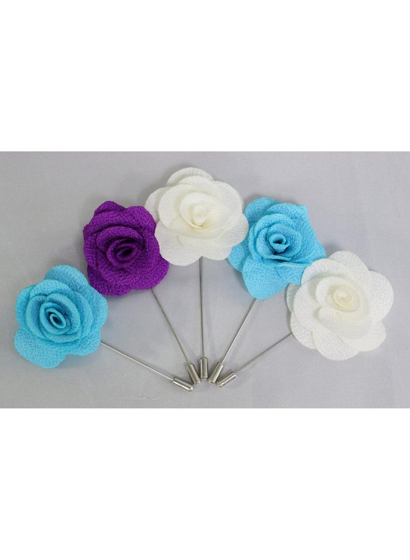 Sweet seven Handmade Camellia Flower Lapel Pins - Set of 12 for Men and Women - Elegant Boutonniere for Wedding and Party Suits - Image 4