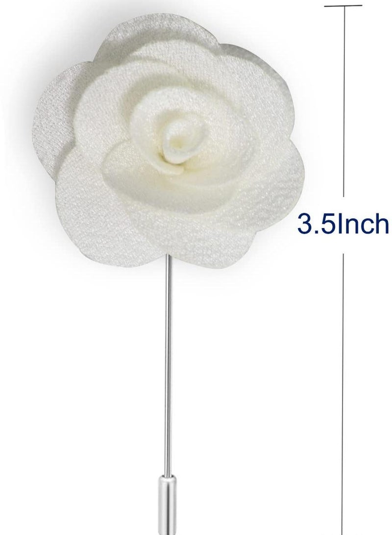 Sweet seven Handmade Camellia Flower Lapel Pins - Set of 12 for Men and Women - Elegant Boutonniere for Wedding and Party Suits - Image 3