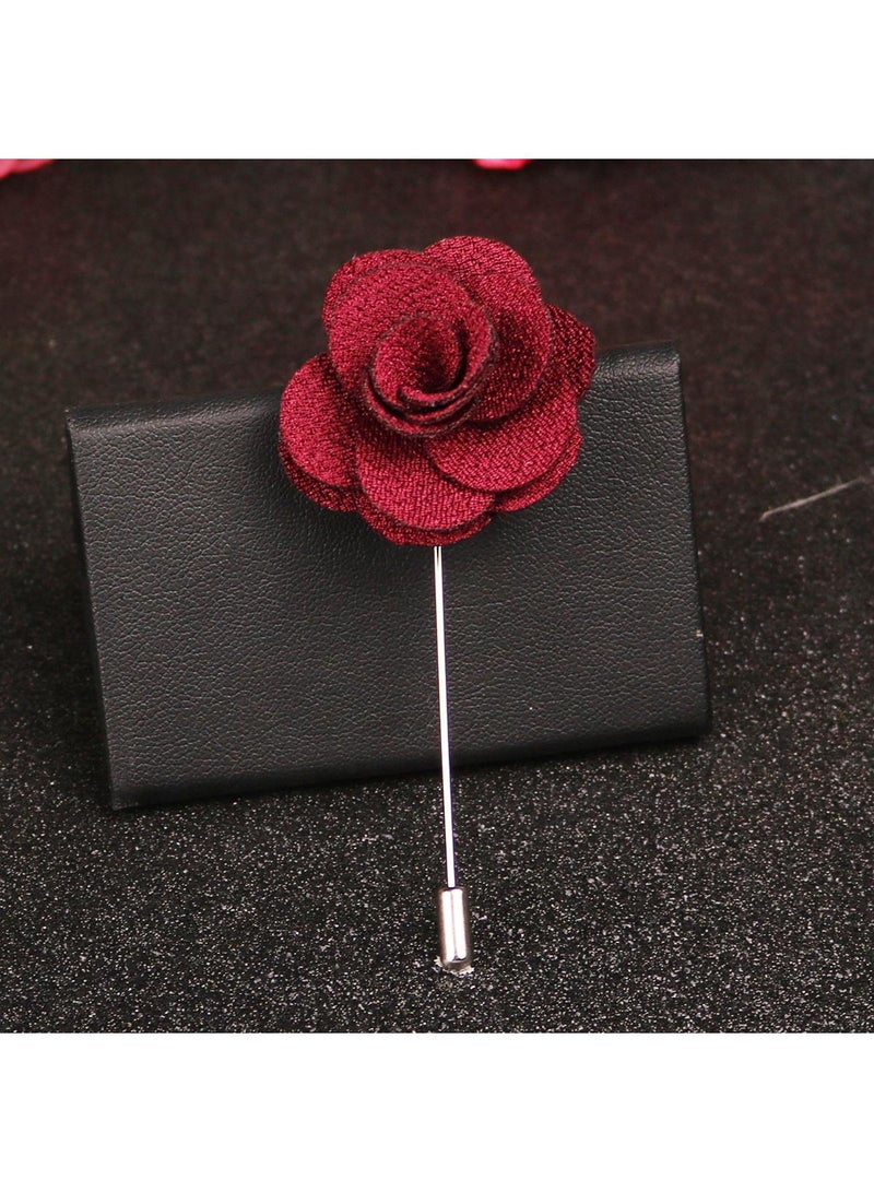 Sweet seven Handmade Camellia Flower Lapel Pins - Set of 12 for Men and Women - Elegant Boutonniere for Wedding and Party Suits - Image 5