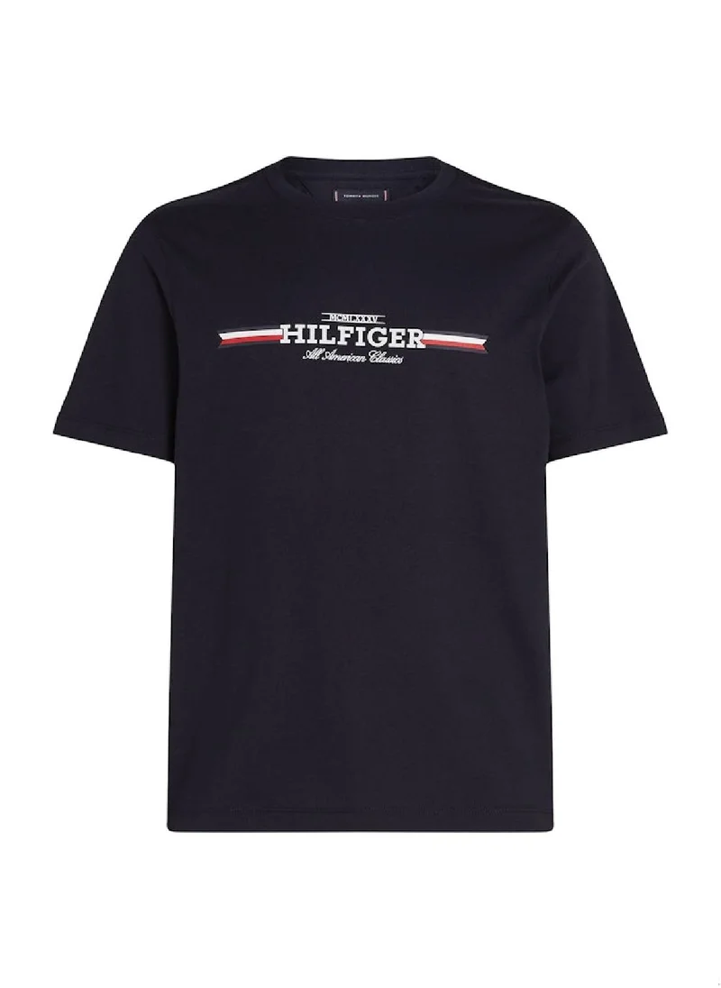 TOMMY HILFIGER Men's Chest Logo T-Shirt - Cotton, Blue