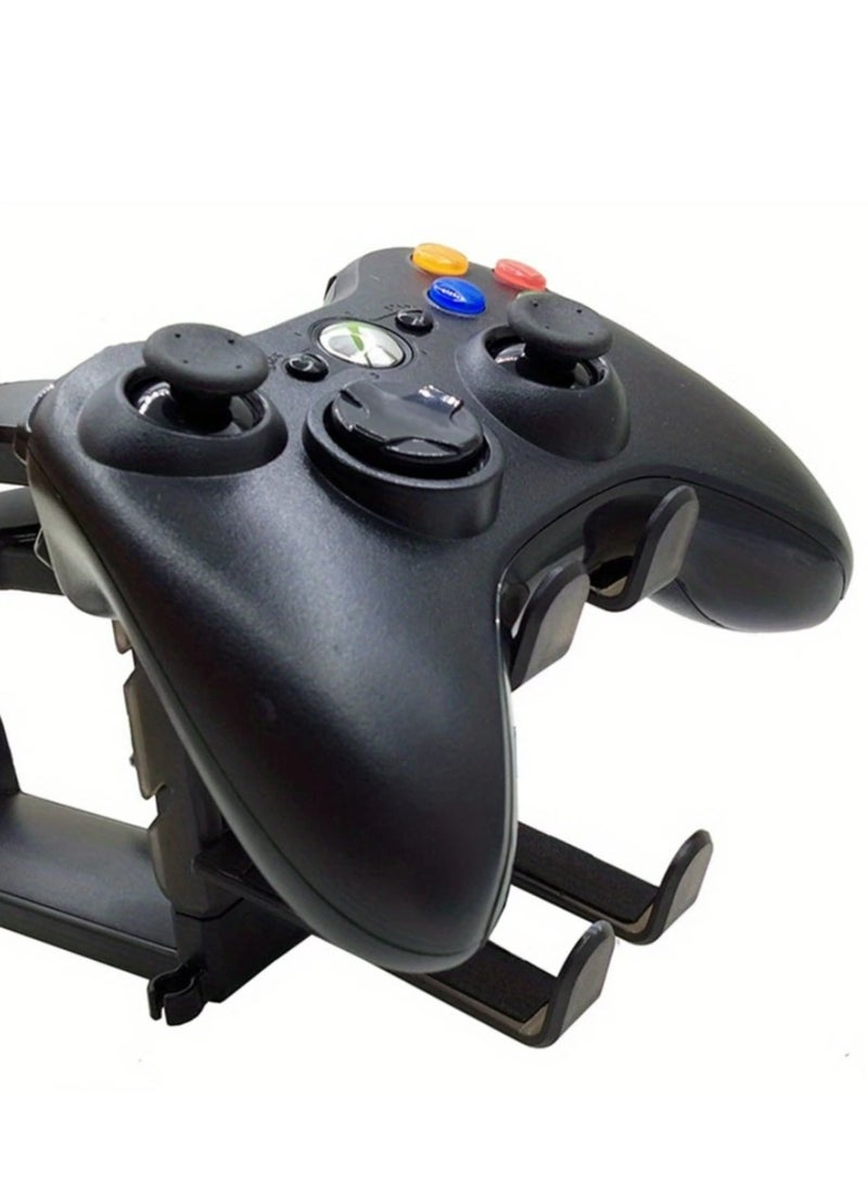 حامل سماعة رأس ووحدة تحكم للألعاب 3 في 1 - مشبك ذراع قابل للتعديل والدوران، حامل سماعة رأس عالمي للتركيب تحت المكتب، مصنوع من مادة ABS، مثالي لملحقات الألعاب، حامل وحدة تحكم | إعدادات الألعاب الحديثة | معدات ألعاب متينة، حامل سماعة رأس - Image 5