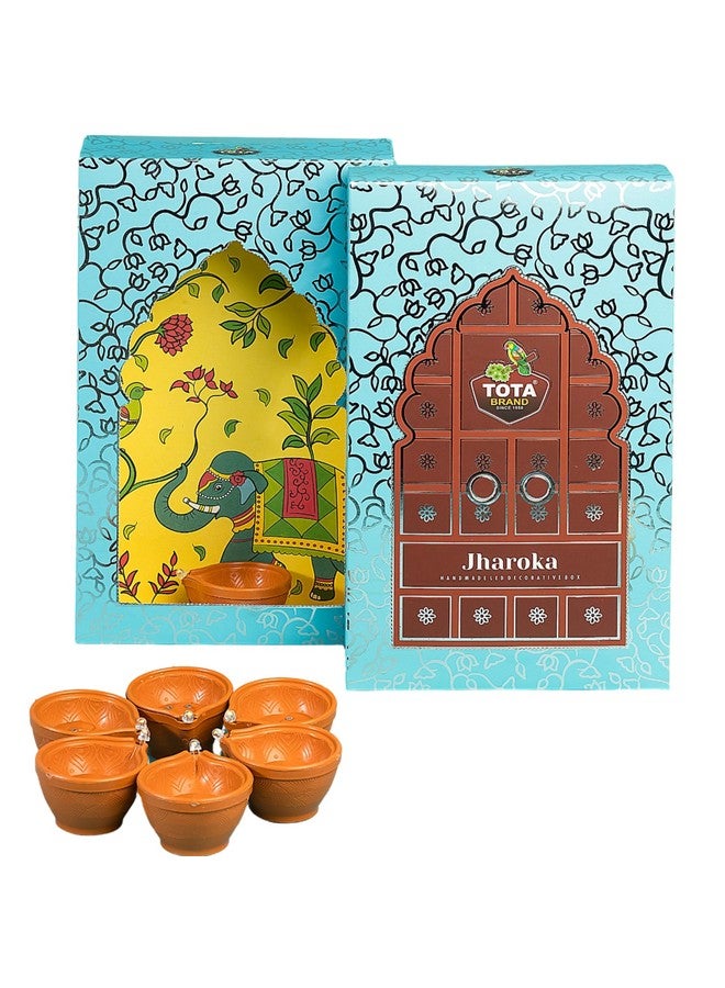 TOTA Jharokha Decorative Wall Hanging - Set of 6 +1 DIY Traditional Frames + 7 Water Sensitive LED Diyas for Diwali Decoration |Home Décor |Mandir Office and Pooja Room (Diwali Theme) - Image 1