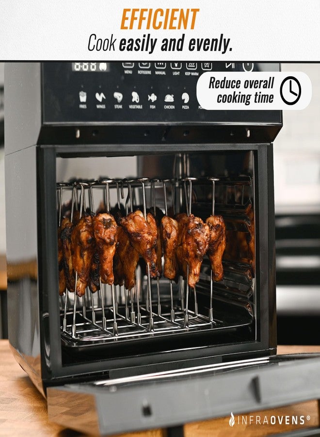 INFRAOVENS رفّ القلي الهوائي من إنفراوفينز لفرن الطهي المتعدد الوظائف نينجا كومبي 14 في 1 وملحقات القلي الهوائي SFP 701 مع بطانة سيليكون قابلة لإعادة الاستخدام، وحامل أسياخ القلي الهوائي، ورفّ شواء الكباب والأضلاع - Image 5