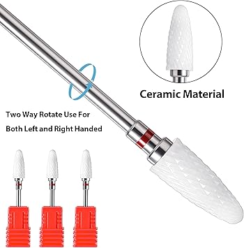 Sibba Nail Drill Bits 3 Pcs Acrylic Nails Carbide Remove Tool Cone Tungsten Set Professional File Cuticle Cleaner 332 Quickly for Manicure Pedicure Home Salon - Image 3