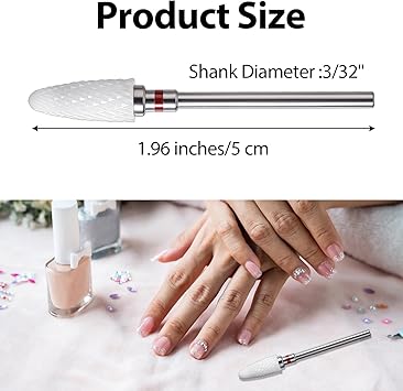 Sibba Nail Drill Bits 3 Pcs Acrylic Nails Carbide Remove Tool Cone Tungsten Set Professional File Cuticle Cleaner 332 Quickly for Manicure Pedicure Home Salon - Image 2