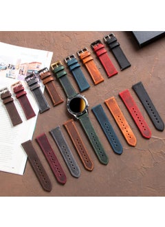 Vagave Genuine Leather Band 20MM 22MM 24MM Fossil Diesel Lacoste Casio Armani Tissot Nacar Classic Watch Band Brown Leather Strap Brown  - Image 5