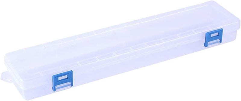 klarako Clear Rectangle Plastic Storage Box with Hinged Lid Brush Container Case  for Pencils, Pens, Drills, Office Supplies, Organization, - Image 1