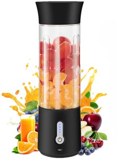 Generic Portable Blender, 500ml Cup for Travel, Mini Personal Size Mixer for Shakes, Fruit Juice, Black  - Image 1