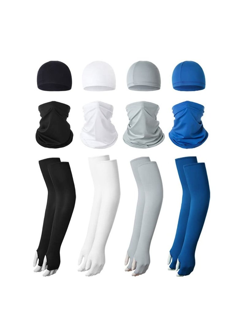 Arabest Summer Bandana UV Protection Face Cover Neck Gaiter Scarf and Ice Silk Cooling Arm Sleeves with Thumb Holes Sleeve Cap  - Image 3