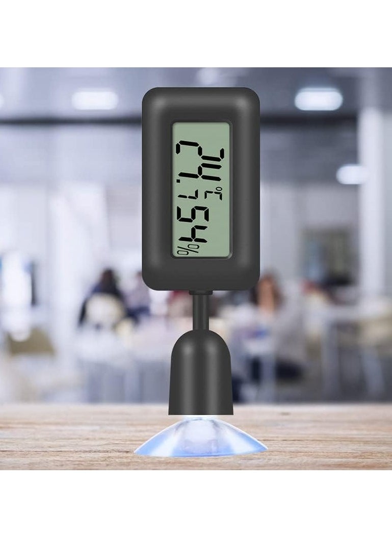 SYOSI - Reptile Hygrometer Thermometer, LCD Digital Thermometer Humidity Gauge with Backlight, for Reptile vivarium Greenhouse Incubator, Black, 1 Pcs - Image 1