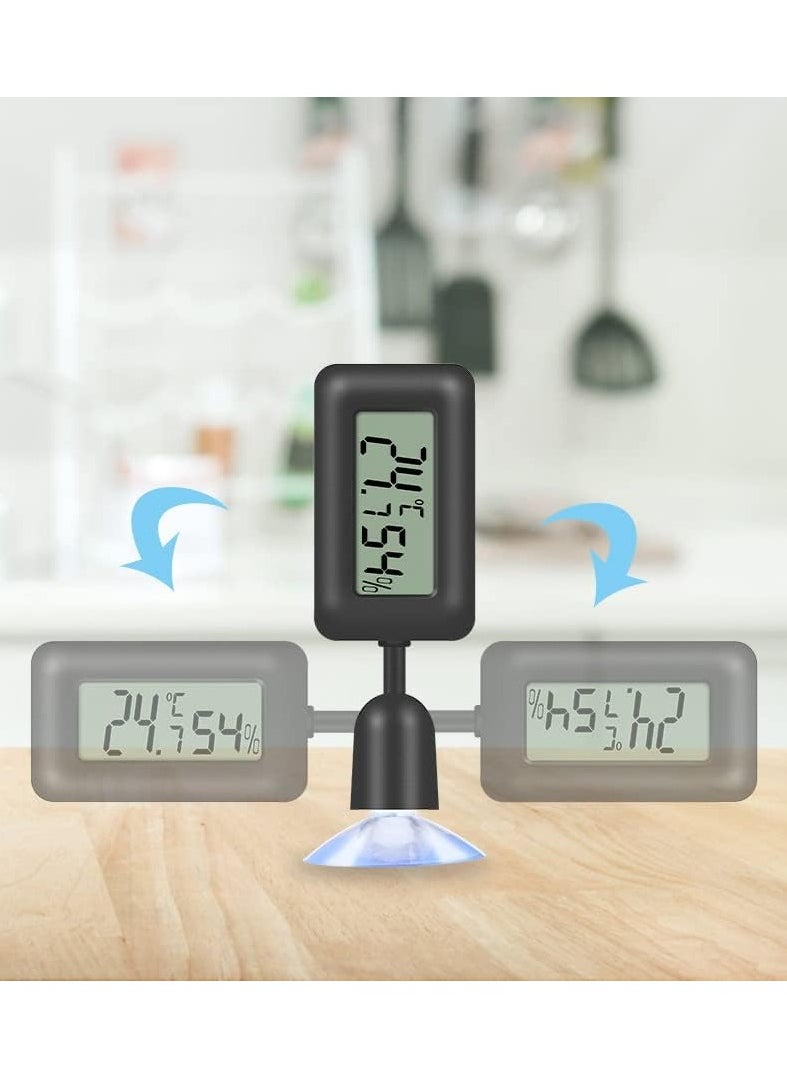 SYOSI - Reptile Hygrometer Thermometer, LCD Digital Thermometer Humidity Gauge with Backlight, for Reptile vivarium Greenhouse Incubator, Black, 1 Pcs - Image 1