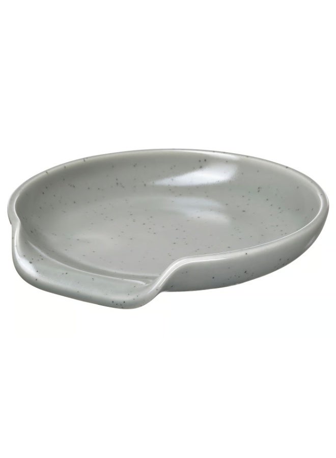 Baitique Spoon Rest, Ceramic, Light Grey-Blue, 12 cm - Image 1