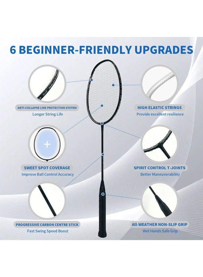 Senston N80 Professional Quality Carbon Fiber Badminton Racket with Carry Bag Included - Image 3