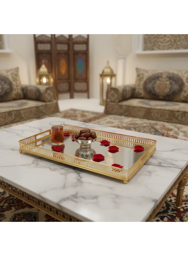 ZOLTEN SERVING TRAY GOLD COLOR 50*29 CM - Image 2