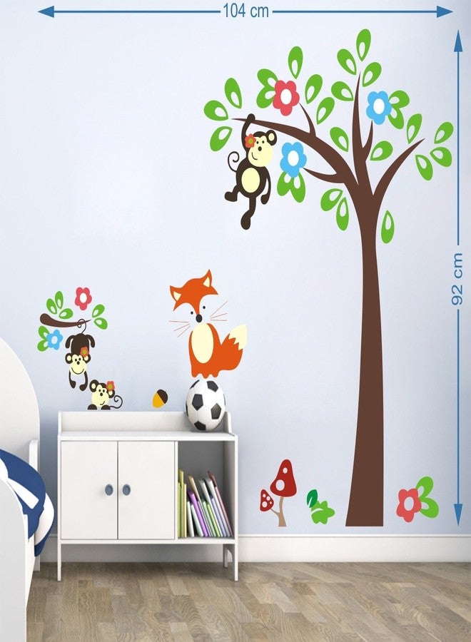 Walltech Combo of 4 Wall Sticker Welcome to Our Home Vine-(76 x46 cms) | Tribal Lady-(180 x 60 cms) | Monkey Hanging on Tree-(120 x 120 cms) | sb Folk Band-(11 x15 cms) - Material Vinyl - Image 4
